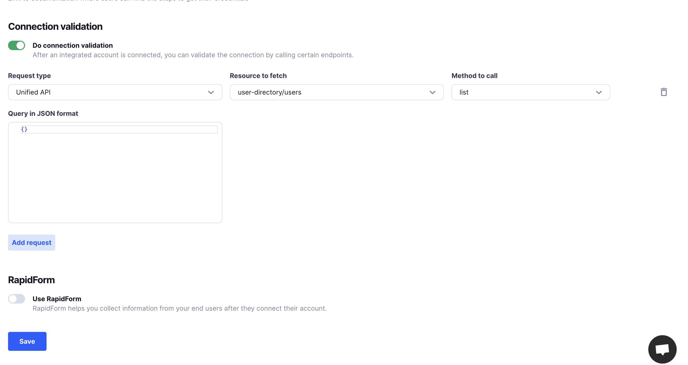 Connection Validation Set Up