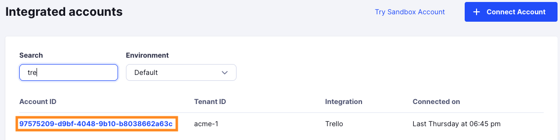 'Trello Integrated Account'
