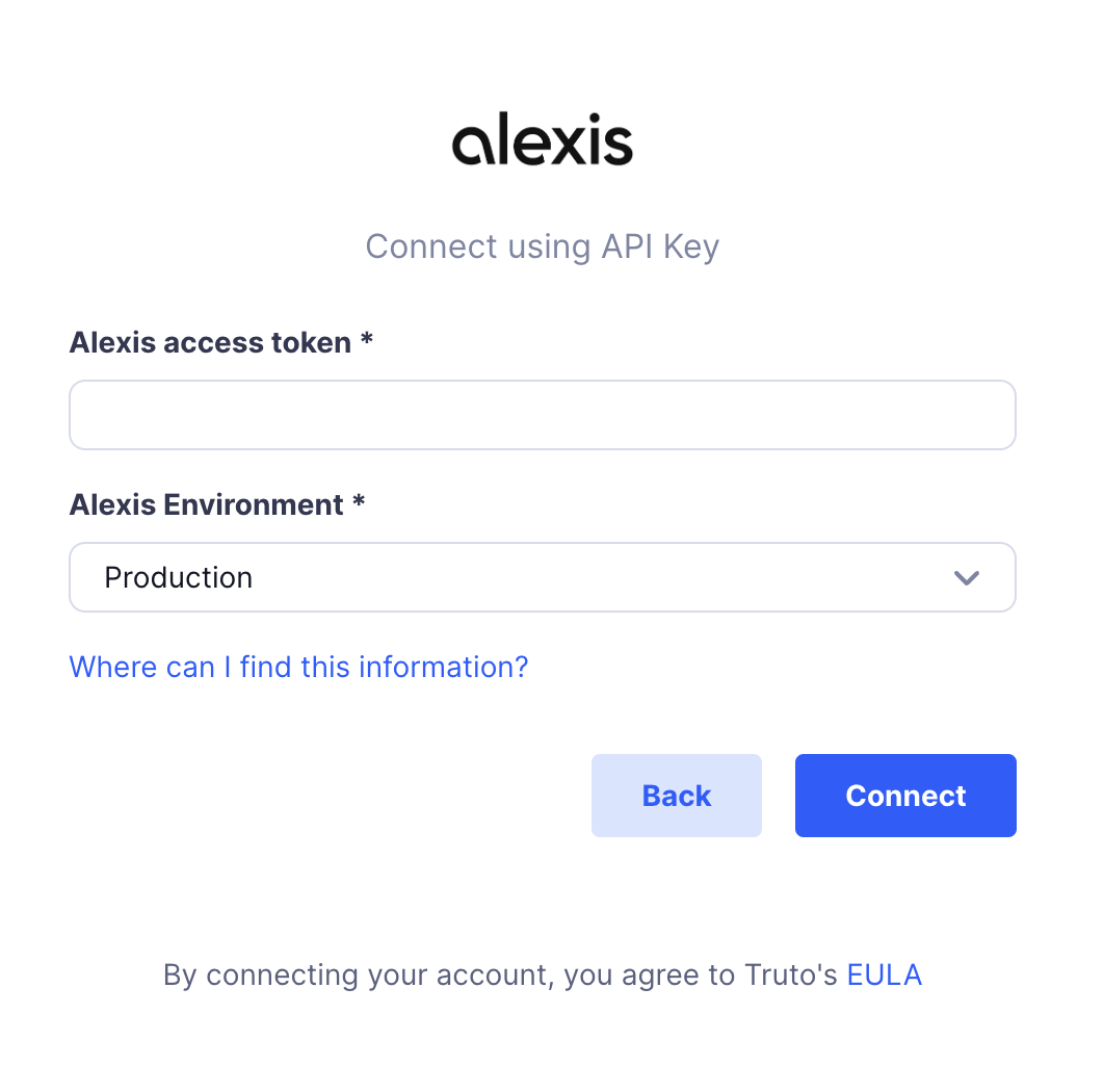 Enter AlexisHR API Access Token
