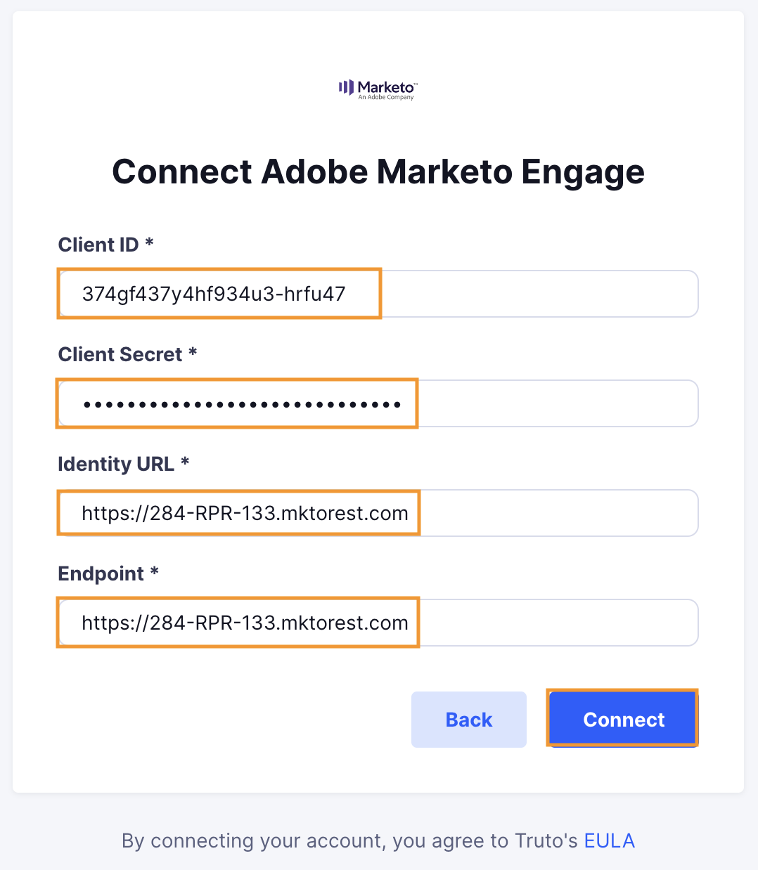 'Adobe Marketo Engage Client ID and Client Secret'