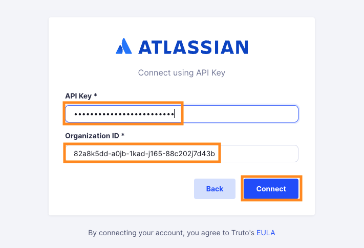 'Atlassian API Key and Organization ID'