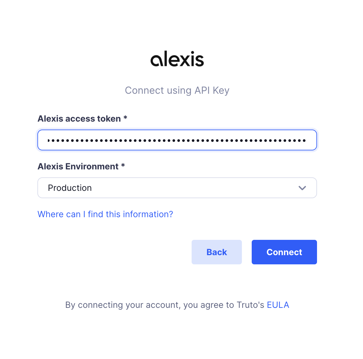 Enter AlexisHR API Access Token