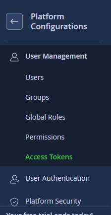 Click on Access Tokens