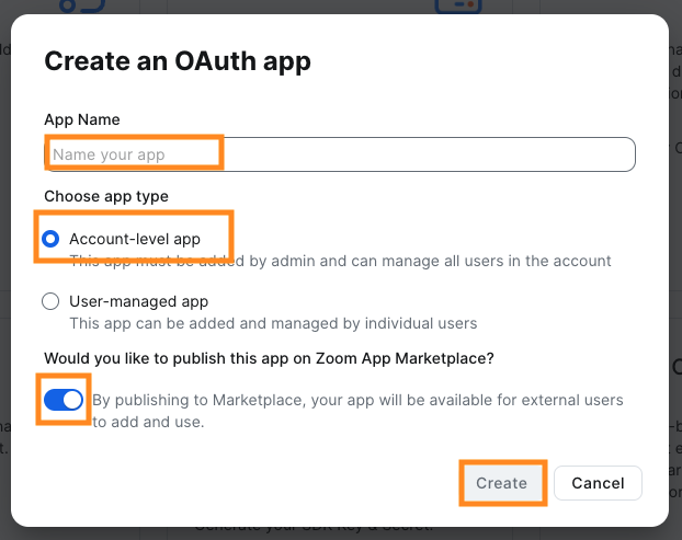Add name for OAuth app