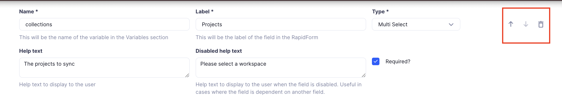 Reorder Fields