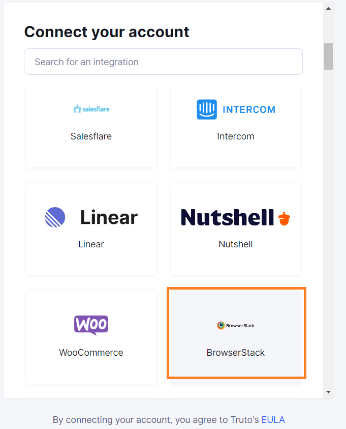 Select BrowserStack