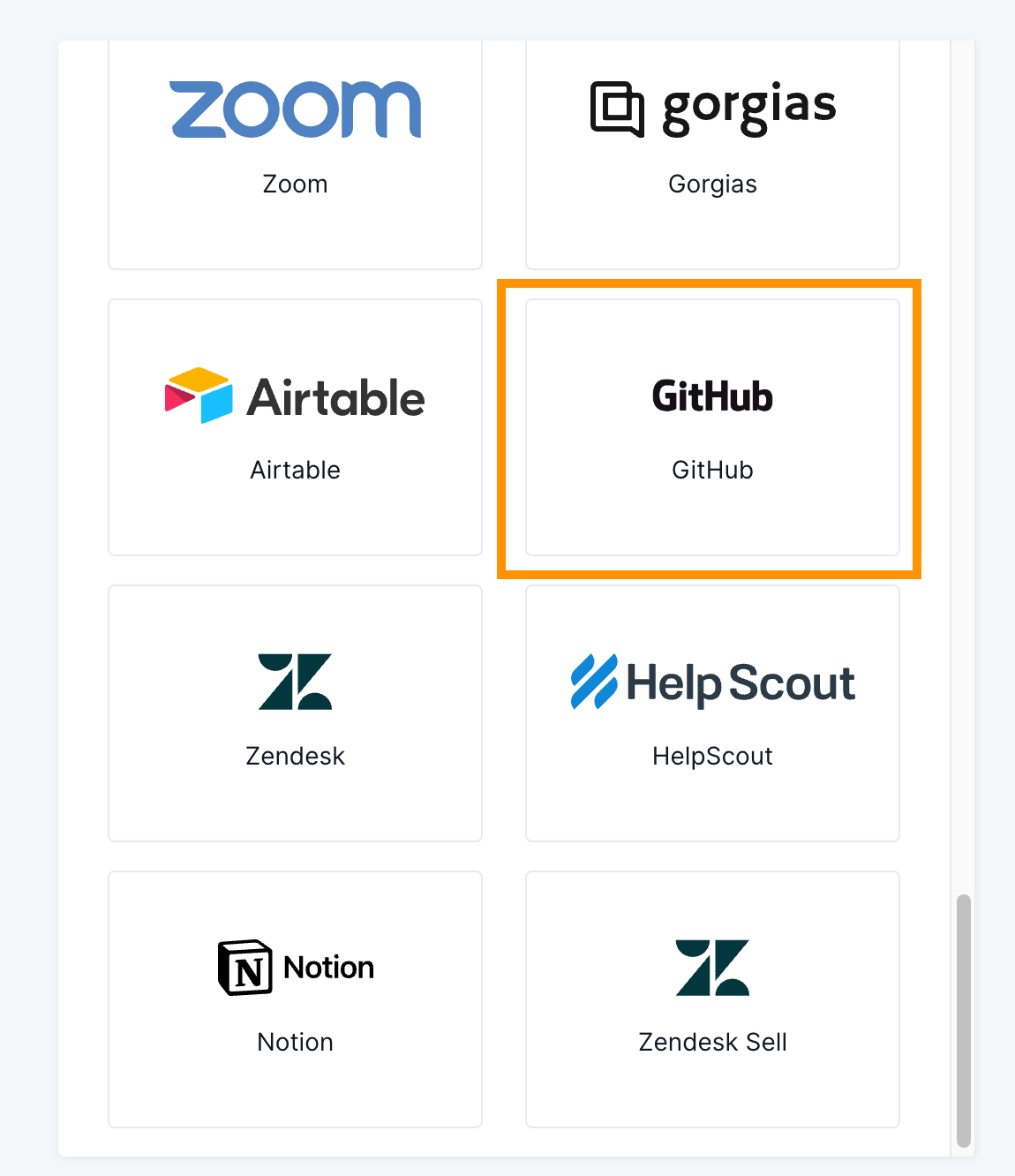 Select GitHub