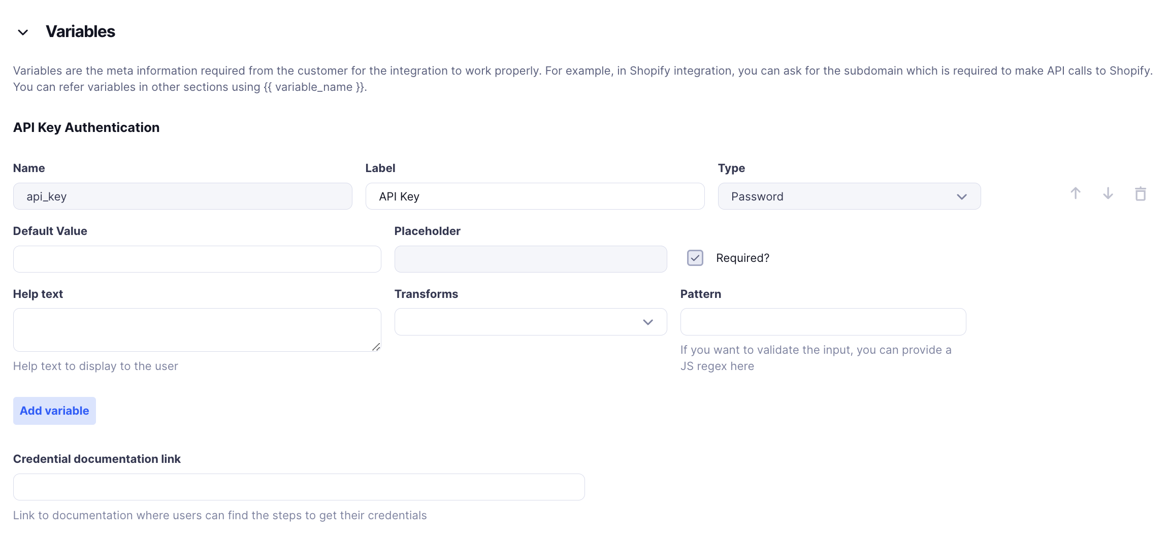 API Key Variable Example