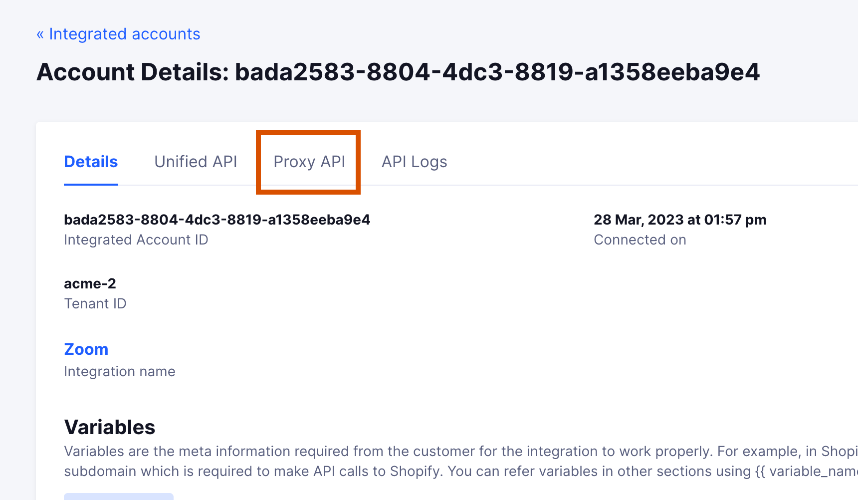 Navigate to Proxy API